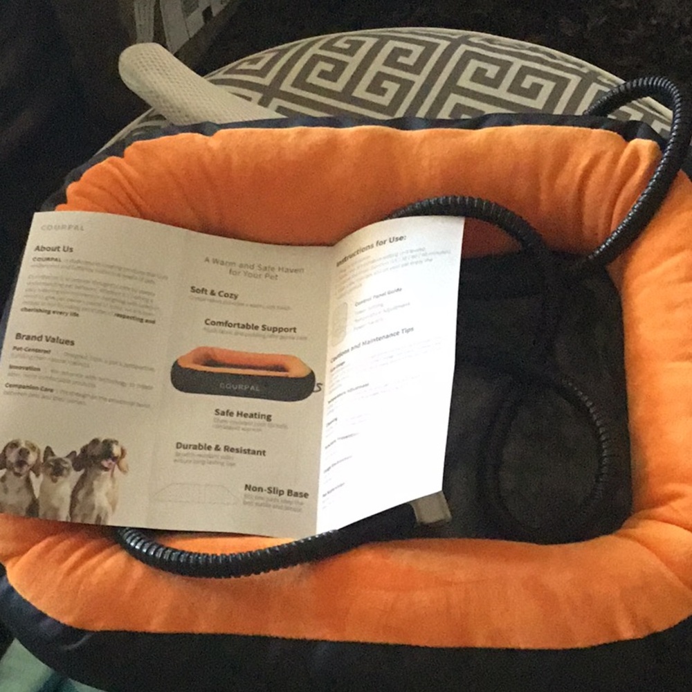 Courpal Thermostatic Heated Pet Bed, Temp Adjustable Pet Bed For Cats And Dogs